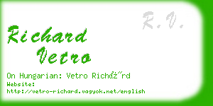 richard vetro business card